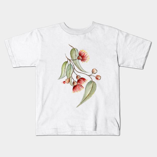 Flowering Australian Gum, Illustration Kids T-Shirt by JessicaRose